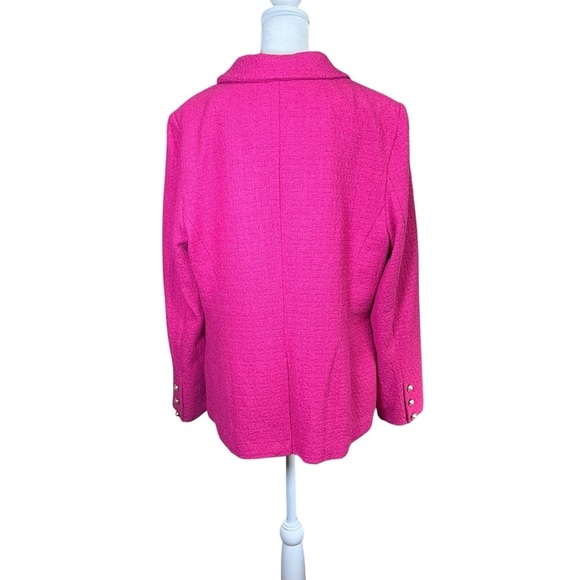 Nanette Lepore Pink Boucle Tweed Double Breasted Blazer Jacket Coat Sz 16 NEW - Picture 7 of 13